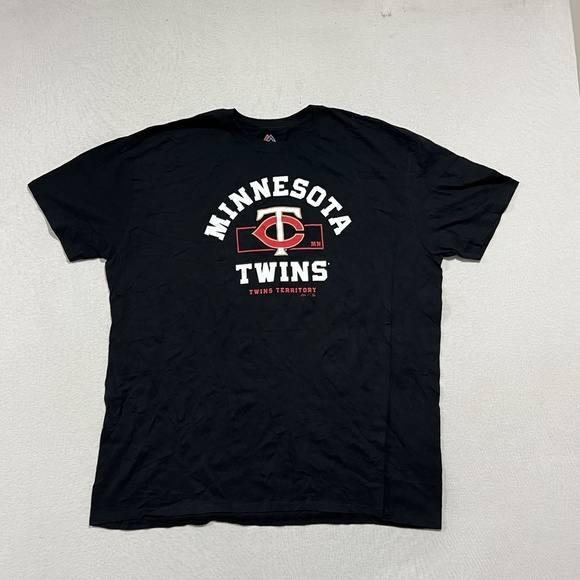 Majestic Men Black Tee Shirt Minnesota Twins Casual Size XXL - Picture 1 of 9